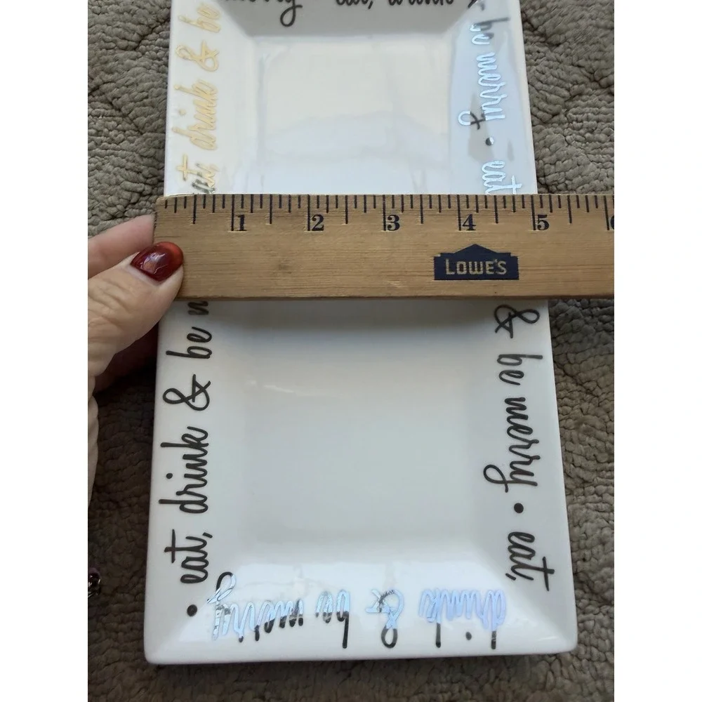 Ciroa BE MERRY (PLATINUM) Salad Plate/Rectangle Serving Plate